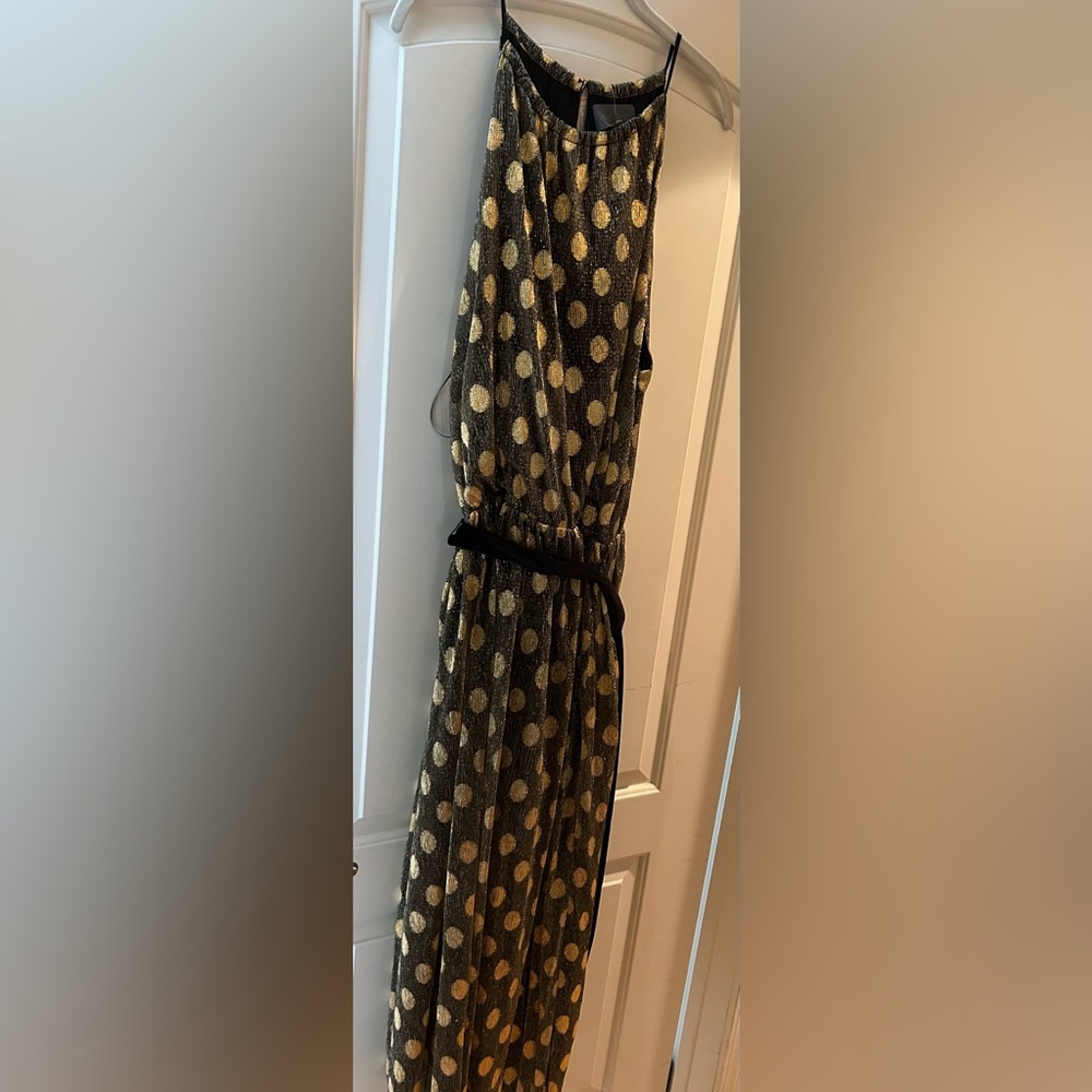 ANTHROPOLOGIE Sunday in Brooklyn Gold Confetti Halter Midi Dress, Size 2X, NWT - Picture 6 of 10